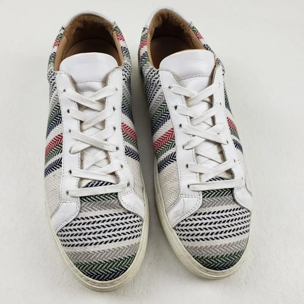 Taft Classic Striped Sneaker Mens 9 Multicolor Lace Up Casual Shoe Portugal